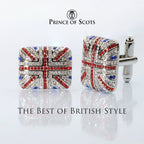 Union Jack Crystal Cufflinks – British Flag Enamel & Crystal Accents - Che Cose Belle