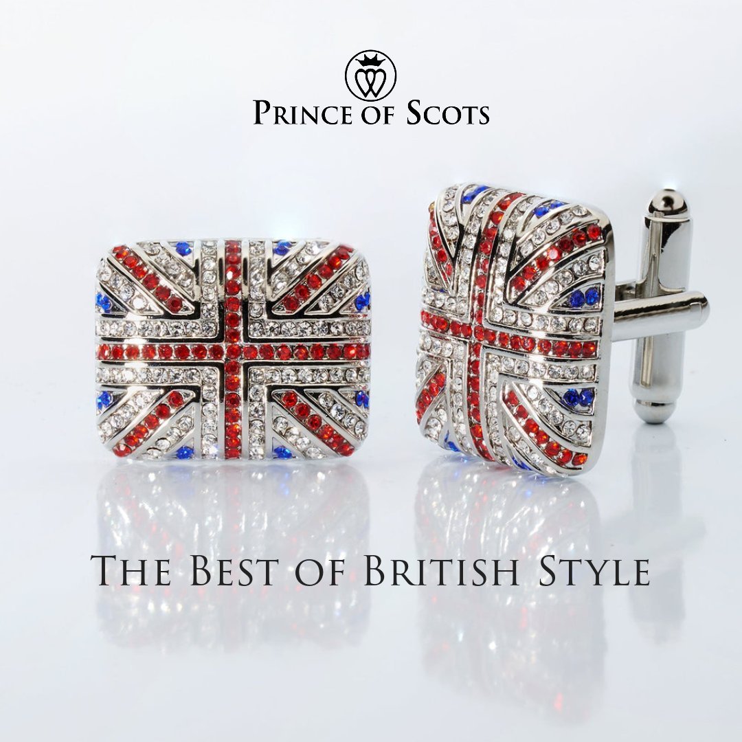 Union Jack Crystal Cufflinks – British Flag Enamel & Crystal Accents - Che Cose Belle