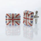 Union Jack Crystal Cufflinks – British Flag Enamel & Crystal Accents - Che Cose Belle