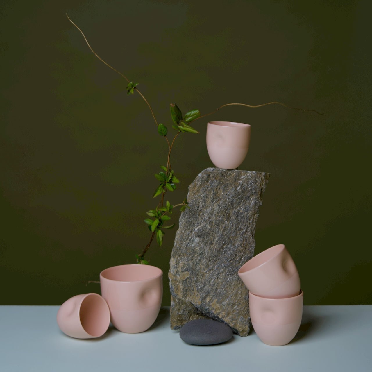 Unique Series Thumb Print Porcelain Cup - Dusty Pink - Che Cose Belle