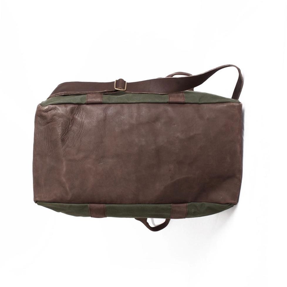 Unisex Canvas And Leather Duffle Bag Handcrafted In Kenya For Overnight