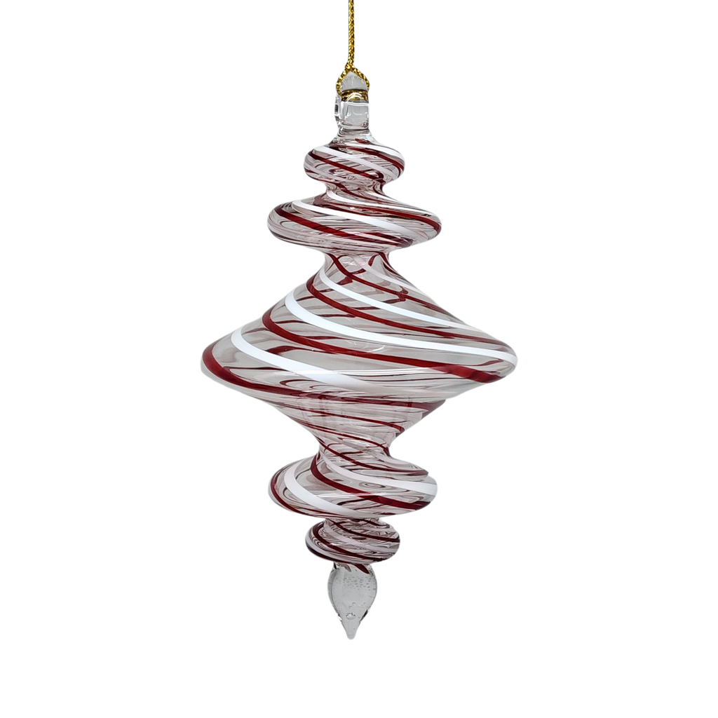 Peppermint Swirl Egyptian Glass Ornament