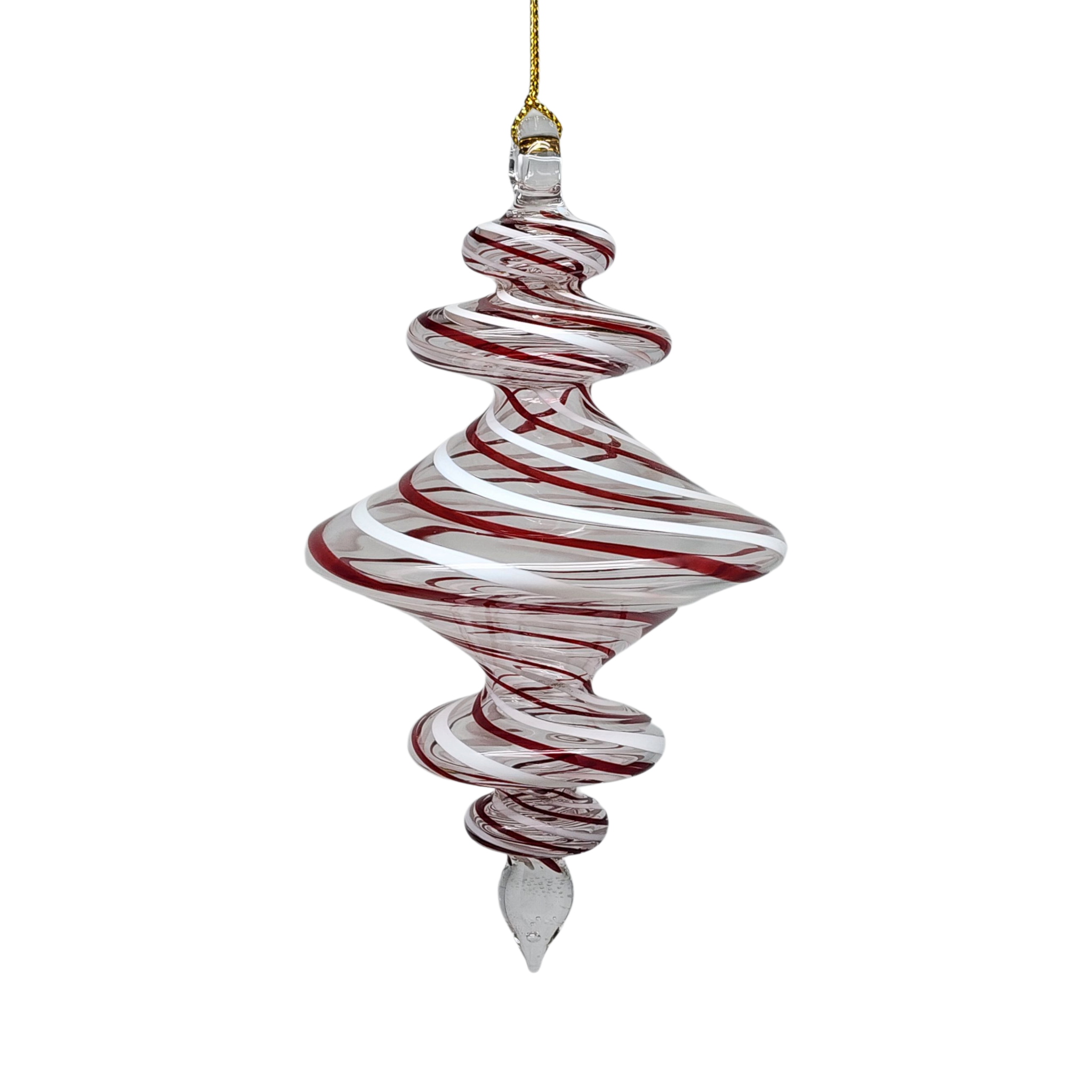 Peppermint Swirl Egyptian Glass Ornament