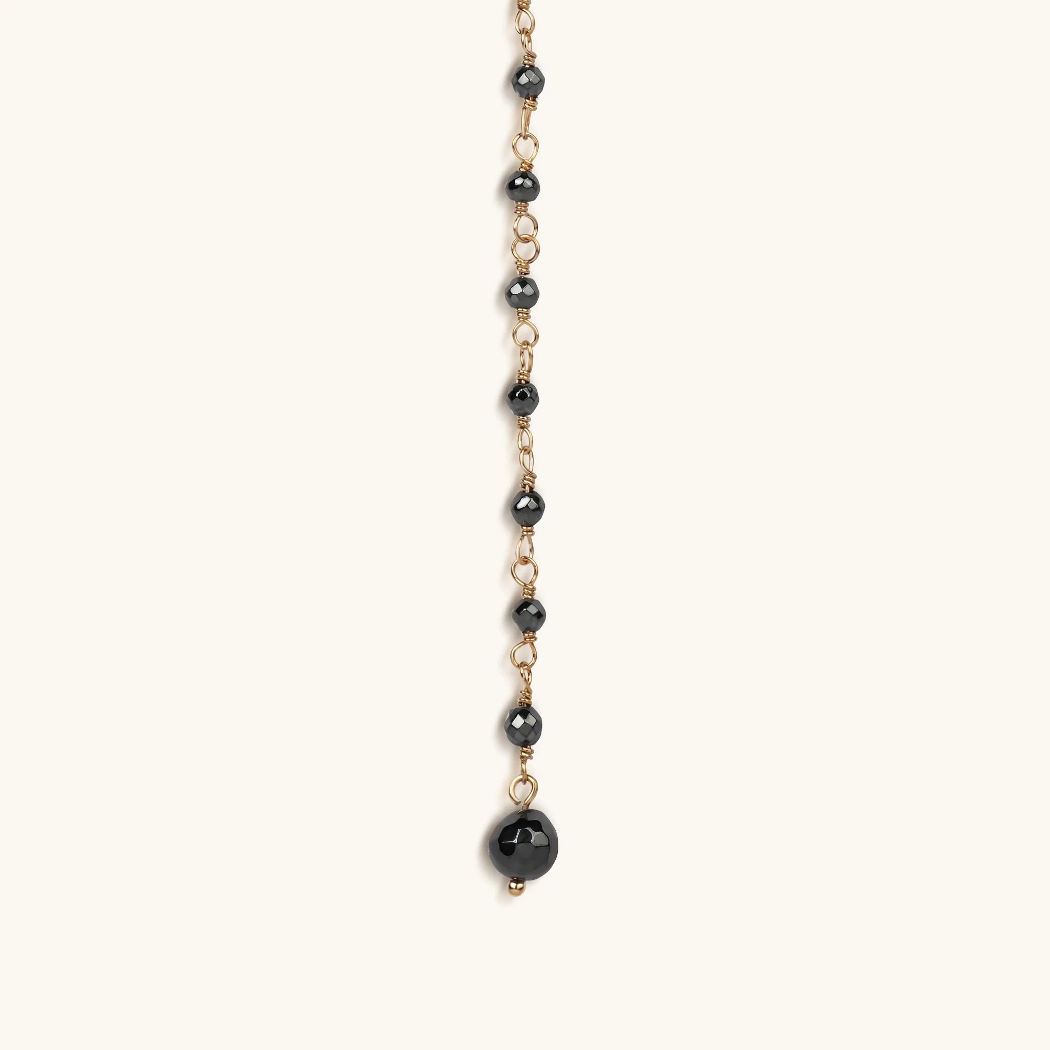 Unwavering Faith Cross - Hematite Rosary Necklace - Che Cose Belle