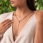 Unwavering Faith Cross - Hematite Rosary Necklace - Che Cose Belle
