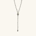 Unwavering Faith Cross - Hematite Rosary Necklace - Che Cose Belle