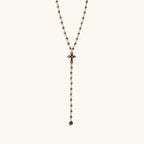 Unwavering Faith Cross - Hematite Rosary Necklace - Che Cose Belle