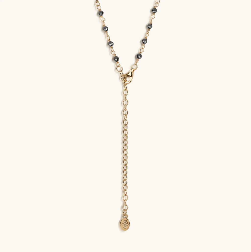 Unwavering Faith Cross - Hematite Rosary Necklace - Che Cose Belle