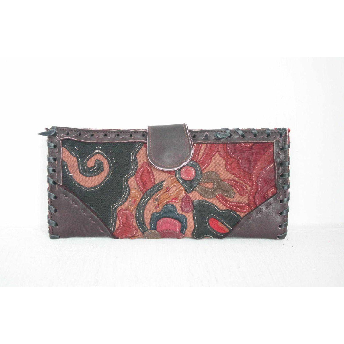 Upcycled Antique Applique Wallet - Thailand - Che Cose Belle