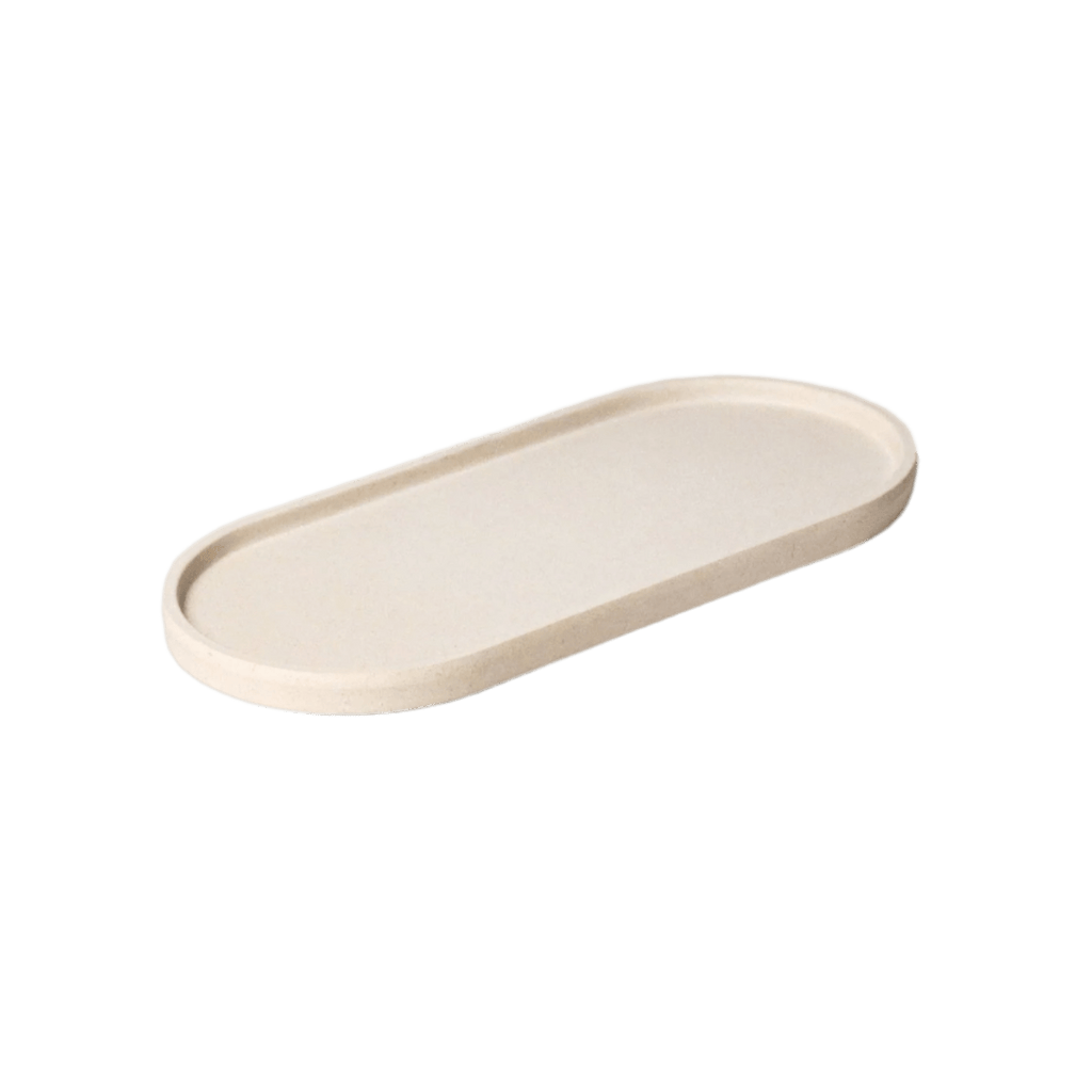 Upcycled Oval Tray: Bamboo Fibre White - Che Cose Belle