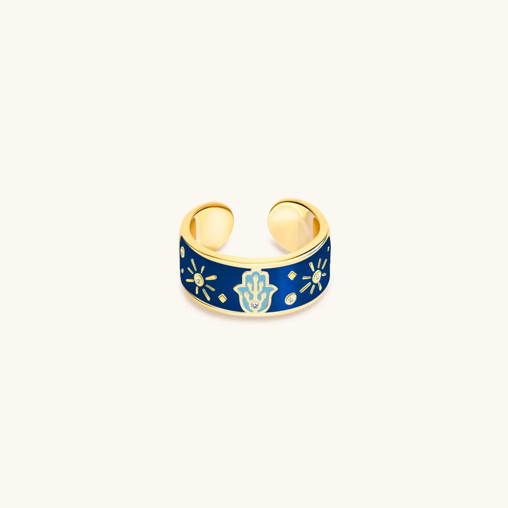 Utmost Protection - Diamond & Blue Topaz Ring - Che Cose Belle