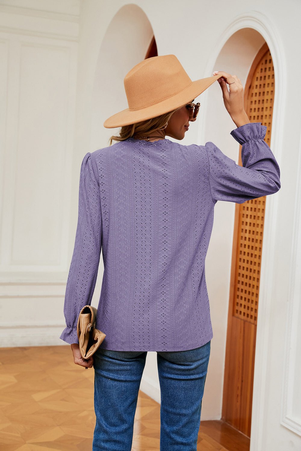 V - Neck Flounce Sleeve Blouse - Che Cose Belle
