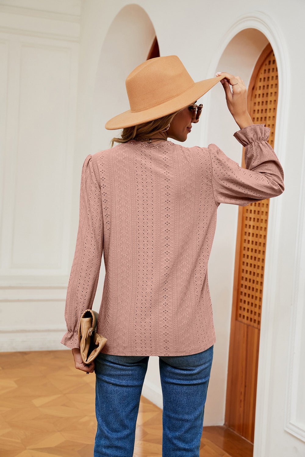 V - Neck Flounce Sleeve Blouse - Che Cose Belle