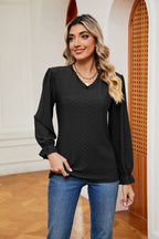 V - Neck Flounce Sleeve Blouse - Che Cose Belle