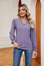 V - Neck Flounce Sleeve Blouse - Che Cose Belle