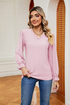 V - Neck Flounce Sleeve Blouse - Che Cose Belle