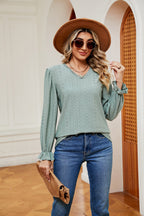 V - Neck Flounce Sleeve Blouse - Che Cose Belle