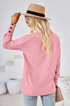 V - Neck Long Sleeve Blouse - Che Cose Belle