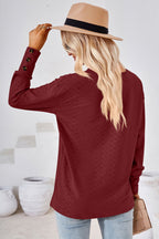 V - Neck Long Sleeve Blouse - Che Cose Belle