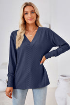 V - Neck Long Sleeve Blouse - Che Cose Belle
