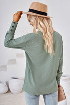V - Neck Long Sleeve Blouse - Che Cose Belle