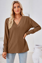 V - Neck Long Sleeve Blouse - Che Cose Belle