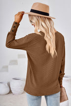V - Neck Long Sleeve Blouse - Che Cose Belle
