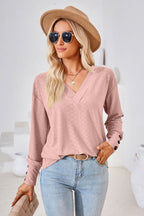 V - Neck Long Sleeve Blouse - Che Cose Belle