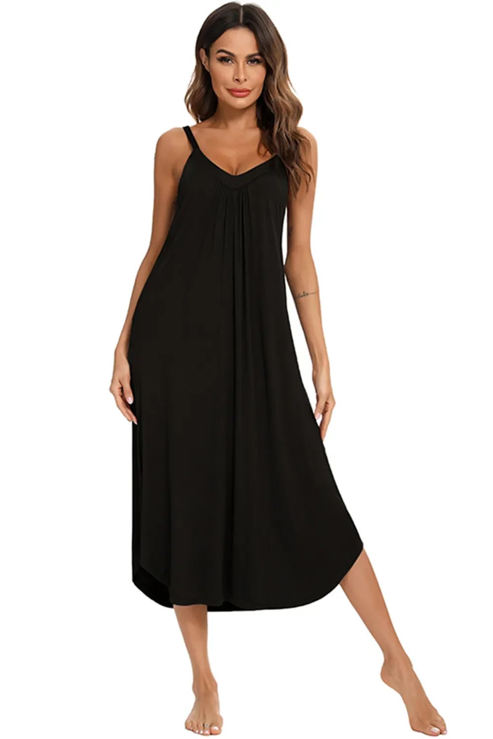 V - Neck Midi Lounge Dress - Che Cose Belle