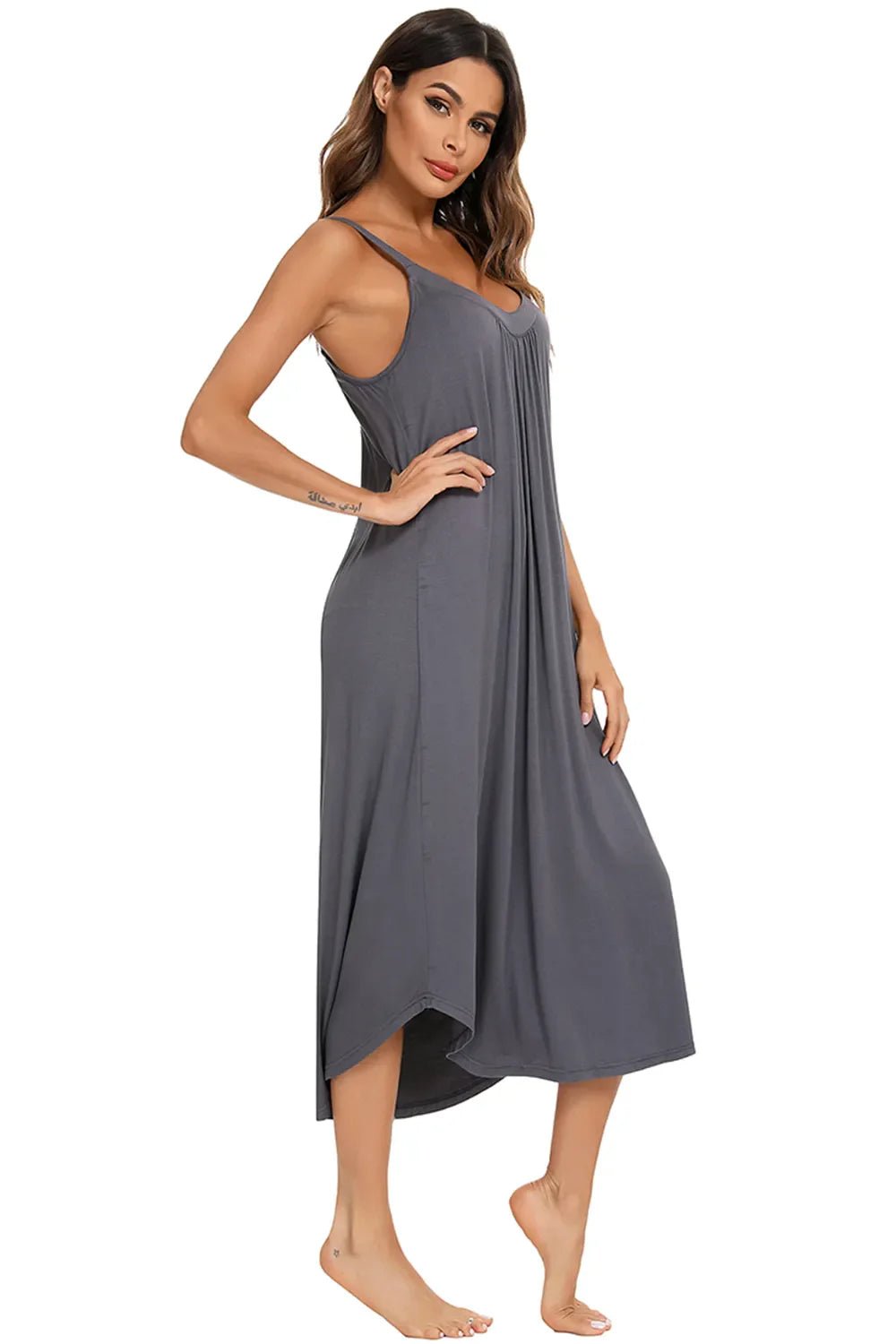 V - Neck Midi Lounge Dress - Che Cose Belle