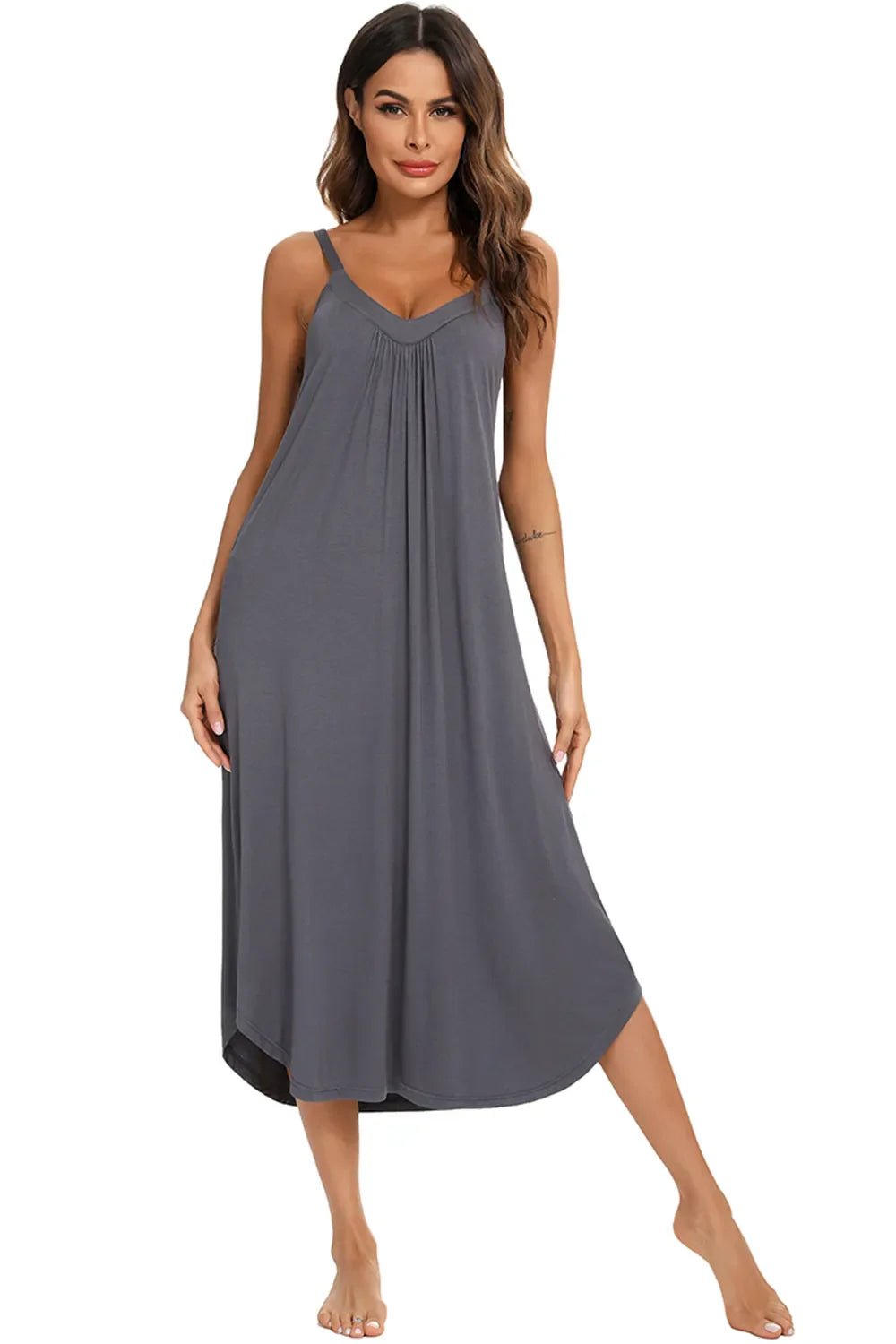 V - Neck Midi Lounge Dress - Che Cose Belle