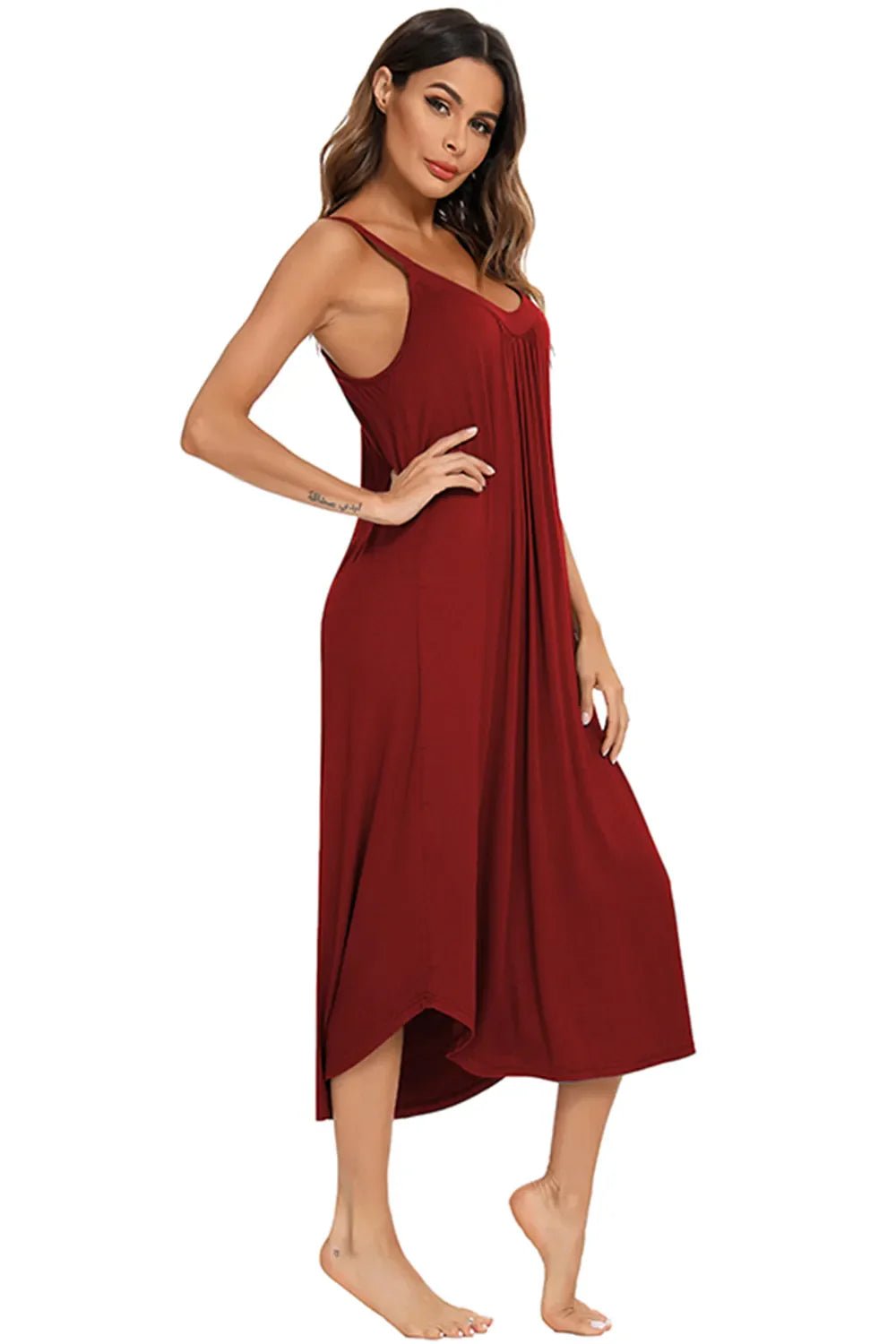 V - Neck Midi Lounge Dress - Che Cose Belle