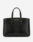 Valentina (black) - Italian calf leather women's handbag (with shoulder strap) - Che Cose Belle