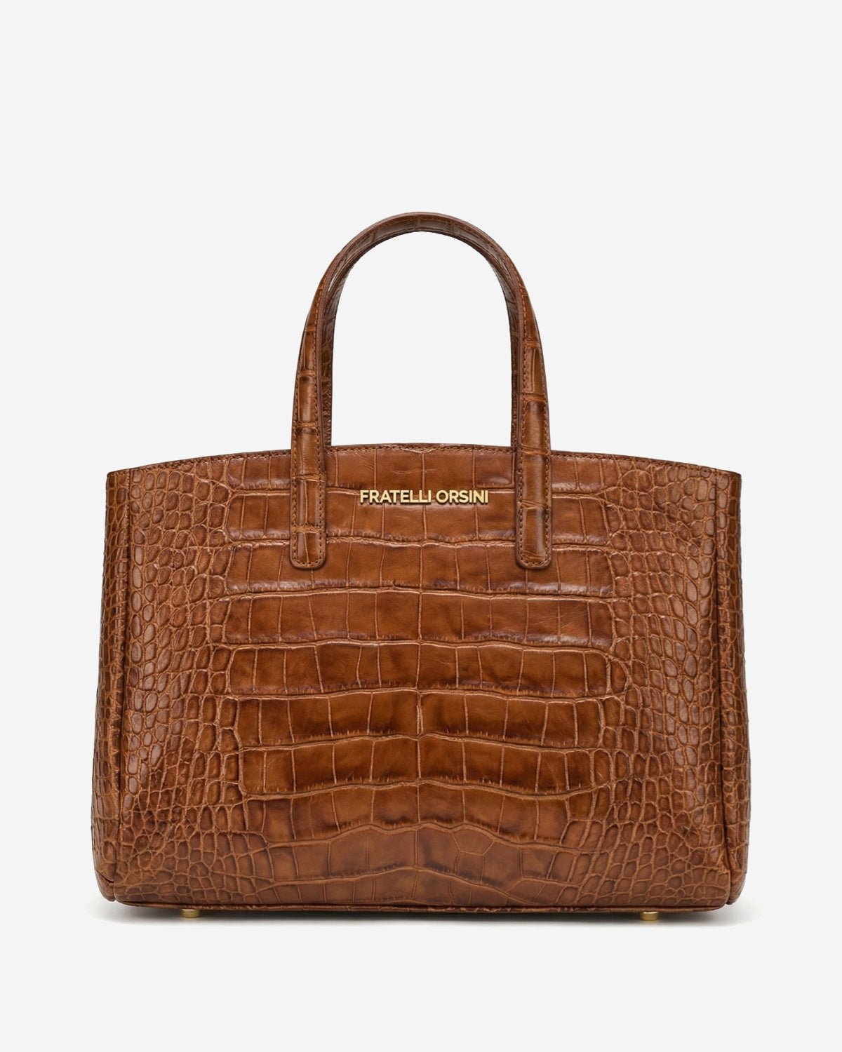 Valentina (cognac) - Italian calf leather women's handbag (with shoulder strap) - Che Cose Belle