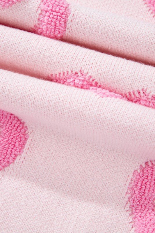 Valentine Heart Bubble Sleeve Baggy Sweater - Che Cose Belle