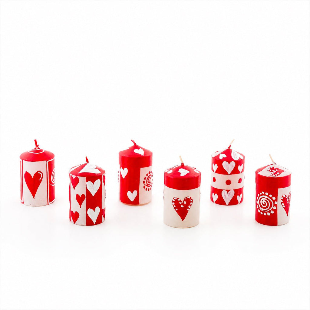 Valentine's Day Painted Candle - Che Cose Belle
