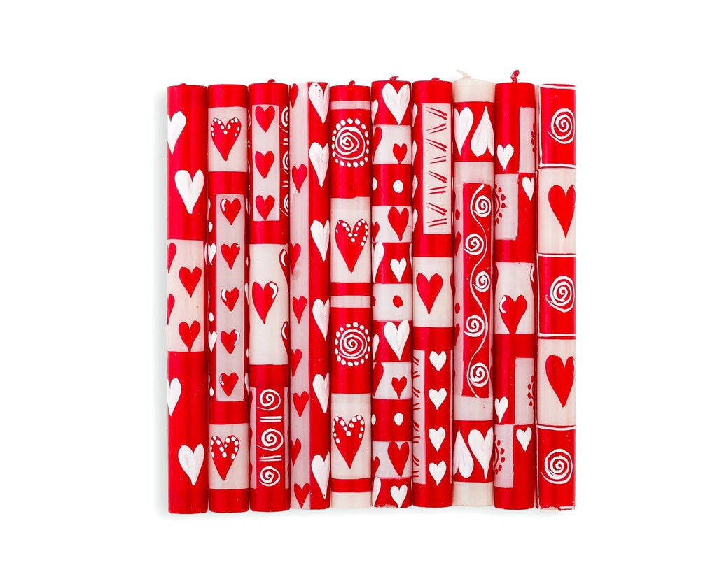 Valentine's Day Painted Candle - Che Cose Belle
