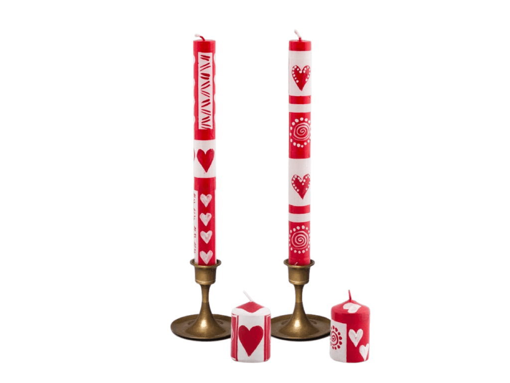 Valentine's Day Painted Candle - Che Cose Belle