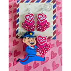 Valentine's Happy Mail Brooch & Earrings Set by 50's Vintage Dame x Lipstick & Chrome - Che Cose Belle