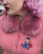 Valentine's Happy Mail Earrings by 50's Vintage Dame x Lipstick & Chrome - Che Cose Belle
