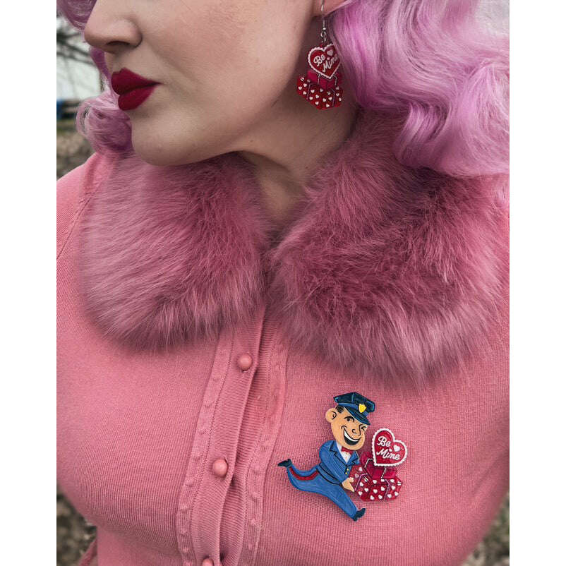 Valentine's Happy Mail Earrings by 50's Vintage Dame x Lipstick & Chrome - Che Cose Belle