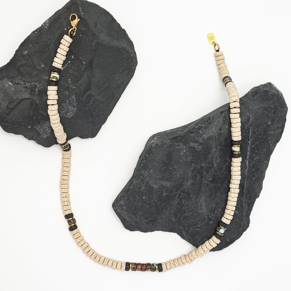 Vanguard Lava Bead Men's Necklace - Che Cose Belle