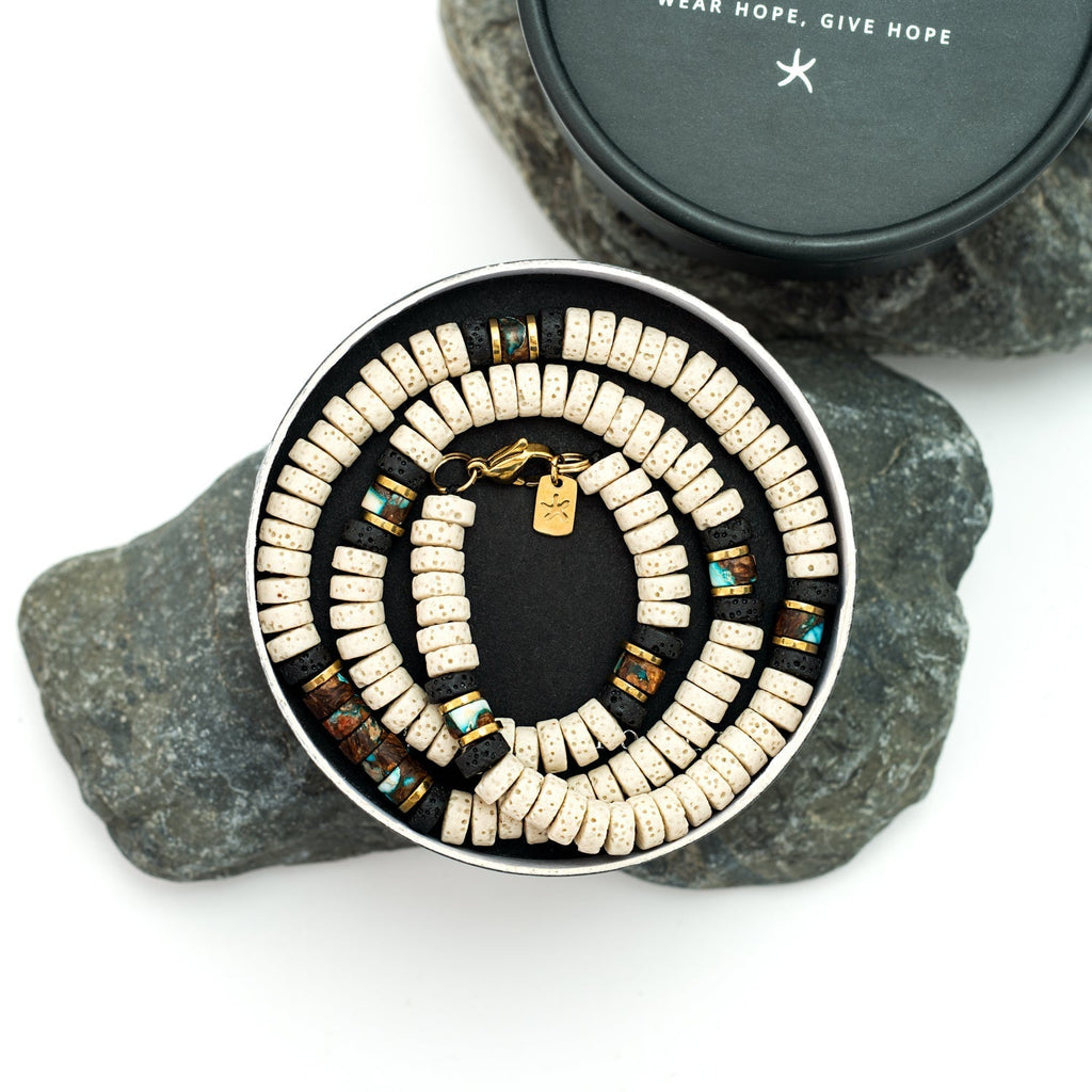 Vanguard Lava Bead Men's Necklace - Che Cose Belle