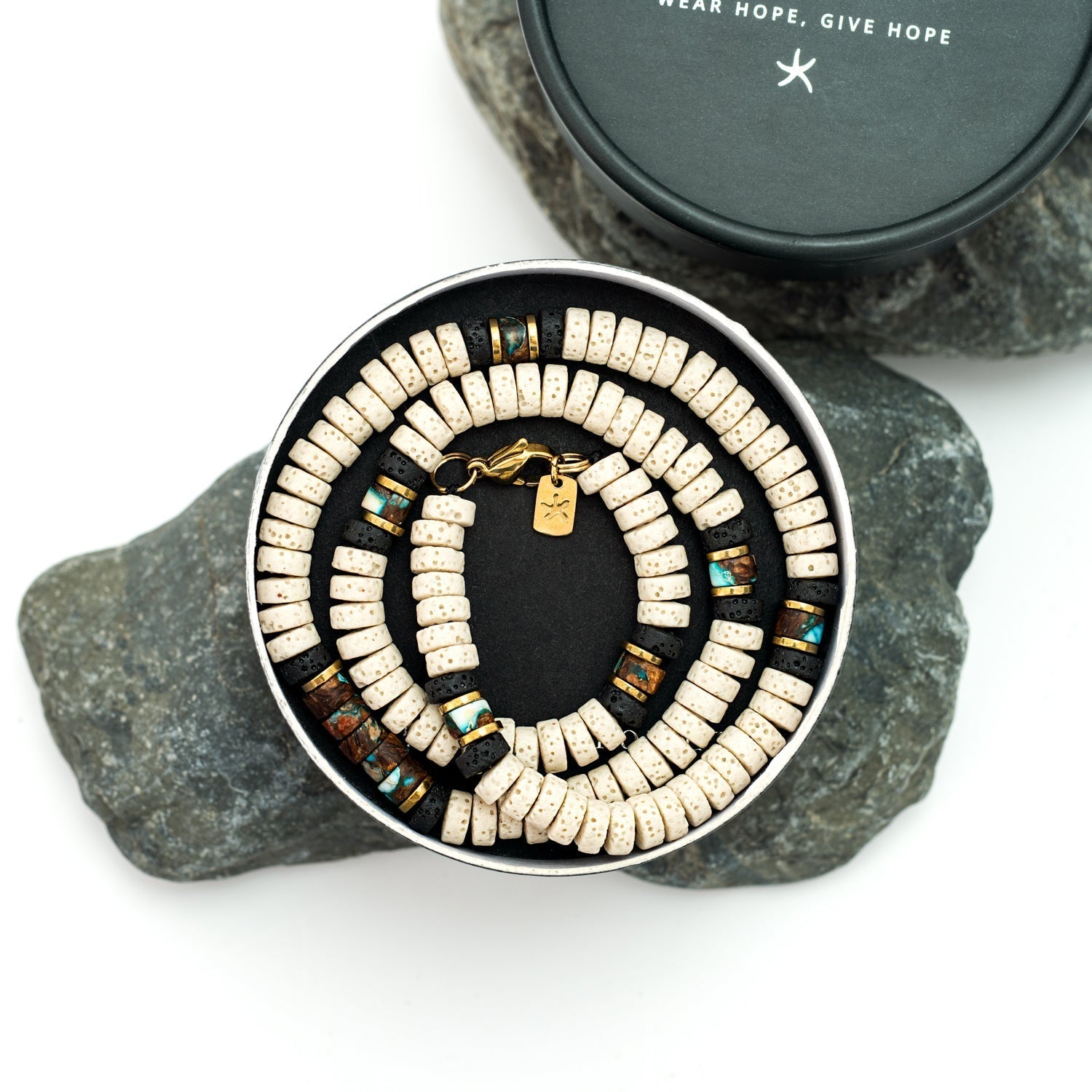 Vanguard Lava Bead Men's Necklace - Che Cose Belle