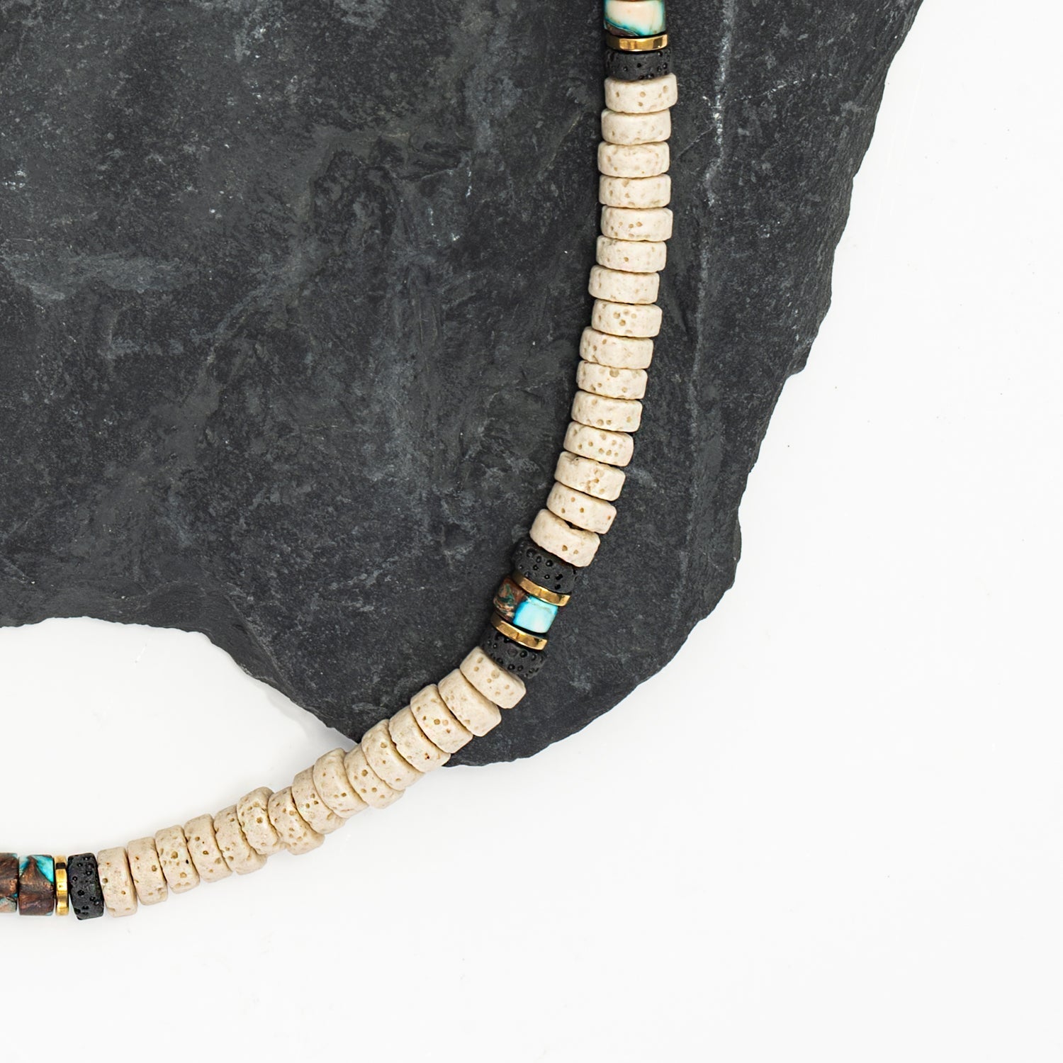 Vanguard Lava Bead Men's Necklace - Che Cose Belle