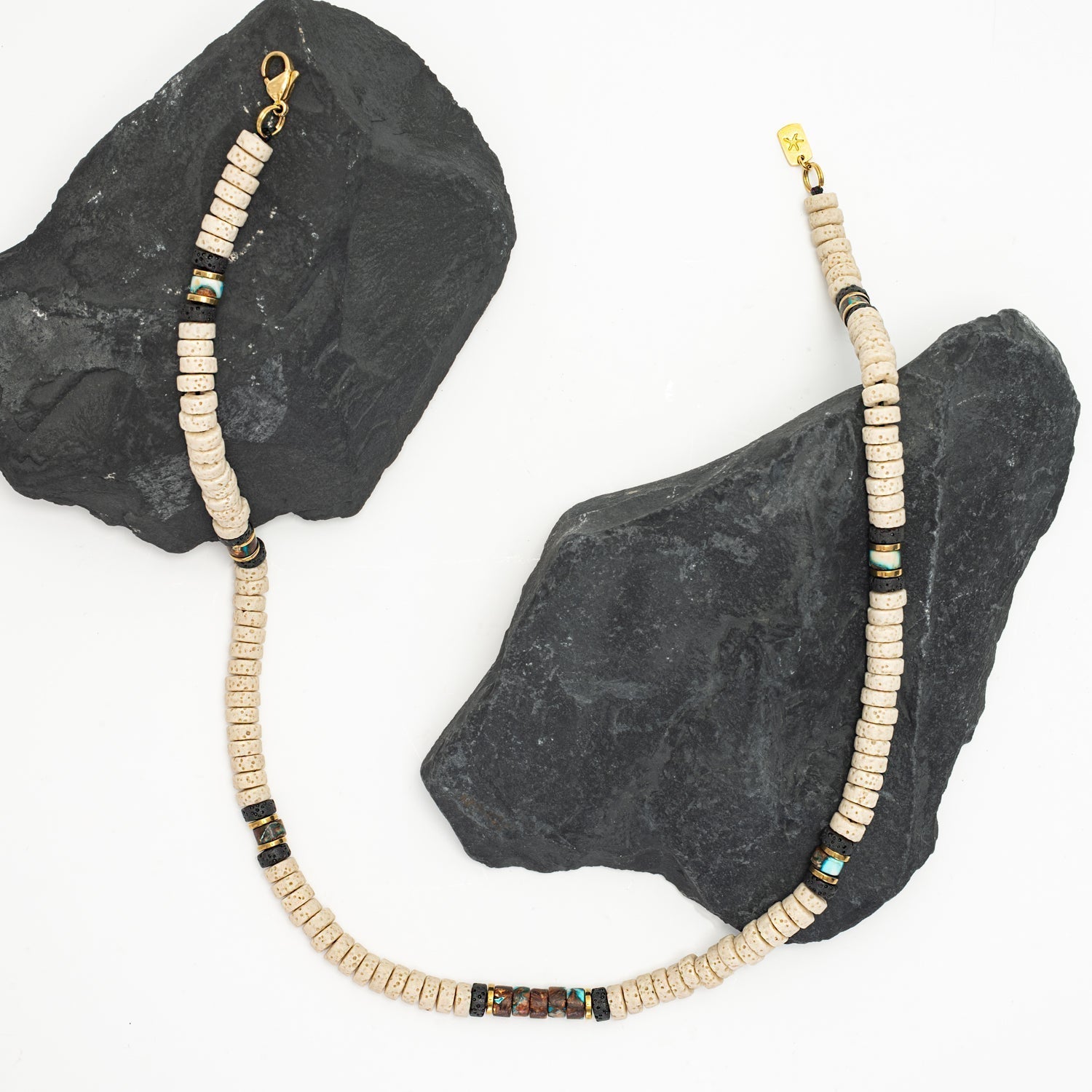 Vanguard Lava Bead Men's Necklace - Che Cose Belle