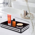 Vanity Tray Parlour Concentric Bone & Resin Inlay, Black & White - 10" x 6" - Che Cose Belle
