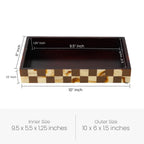 Vanity Tray Parlour Gambit Resin Inlay, Brown, 10" x 6" - Che Cose Belle