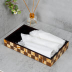 Vanity Tray Parlour Gambit Resin Inlay, Brown, 10" x 6" - Che Cose Belle