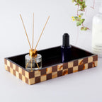 Vanity Tray Parlour Gambit Resin Inlay, Brown, 10" x 6" - Che Cose Belle